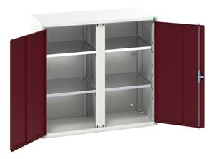 16926555.** Verso partitioned cupboard with 4 shelves. WxDxH: 1050x550x1000mm. RAL 7035/5010 or selected